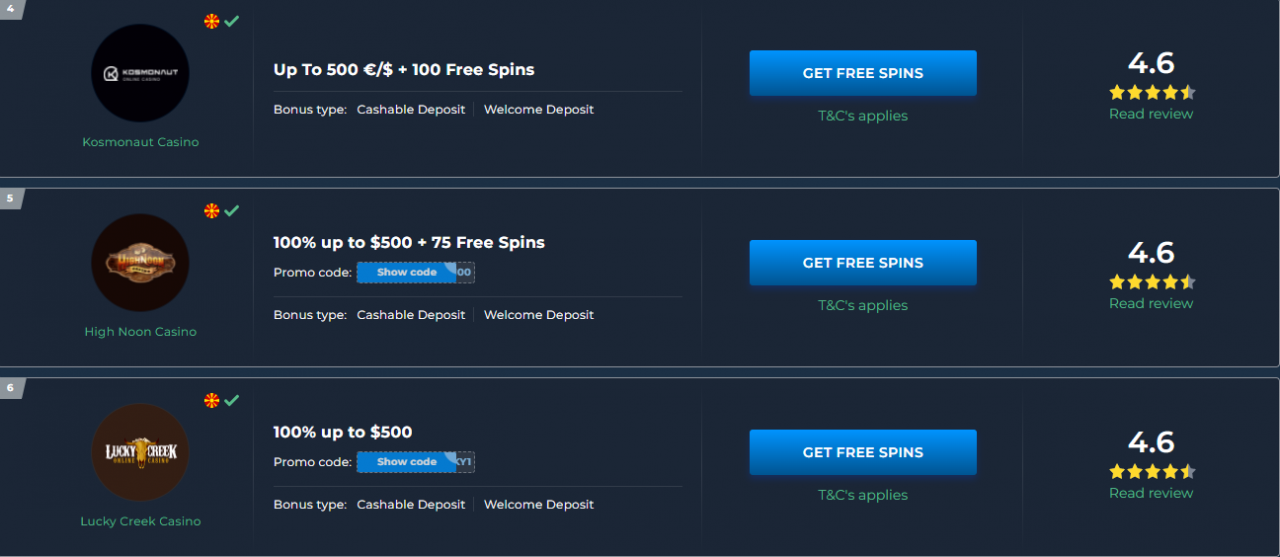 Casimba free spins no deposit